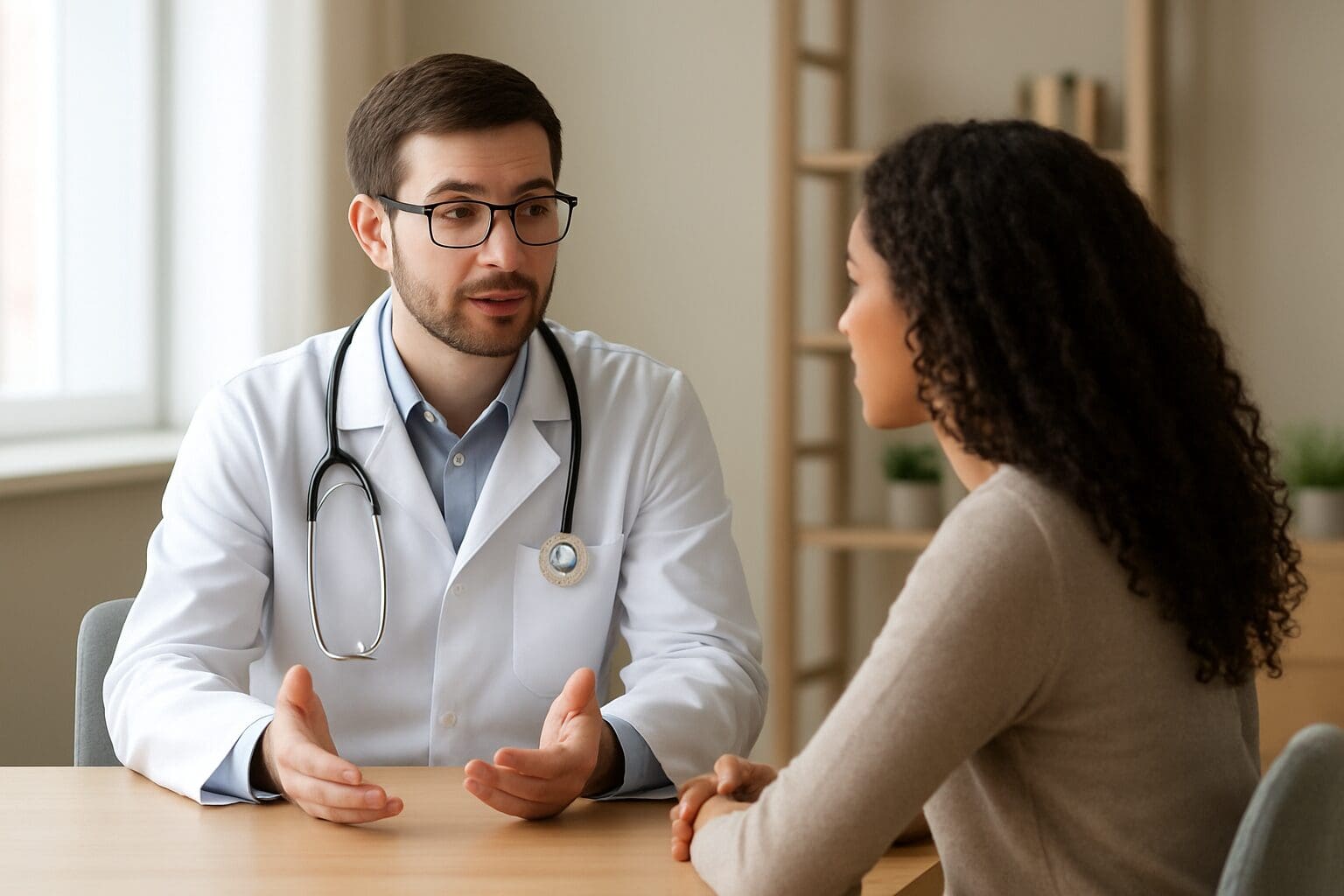 Doctor and patient in private medical consultation